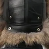 BERETS 2023Natural Fur Russian Aviation Hat with Ears Ushanka女性冬の温かいふわふわスタイリッシュな女性のテールキャップファッション