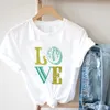 Camisetas femininas gráficas kawaii tip corante de verão Flores engraçadas Camisetas de roupas respiráveis ​​Camisetas alternativa