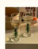 Wine Glasses Vaso Colored Glass Transparent Water Cup Christmas Gift Creative Tree