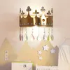 Wall Lamps Children's Room Chandelier Girl Modern Simple Princess Lamp Crystal Ins Net Red Warm And Romantic Bedroom