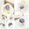 حلقات الكتلة 925 Sier Platinum Purple Carystal Amethyst Zircon Gift Party Ring Ly10984 Drop Deliver