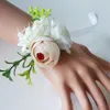 Decorative Flowers 2Pcs Meldel Corsage Men Wedding Rustic Boutonniere Bridal Wrist Bridesmaid Groomsmen Party Meeting Personal Decoration