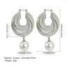 Hoop Earrings Punk Copper Africa Hoops For Women Thick Statement Simulated Pearl Fashion Jewelry Big Wholesale UKMOC