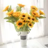 Decorative Flowers 3Pcs 50cm Large Beautiful Sunflower Bouquet Silk Flower High Quality Artificial Home Garden Party Wedding Decoration DIY