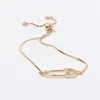 Link Bracelets Fashion Classic Star Pin Bracelet Metal Women's Adjustable Elegant Zircon Gold Jewelry Party Gift