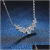 Agmc Hanger Kettingen Trendy S925 Sier 1.7ct d Kleur Moissanite Glimlach Ketting voor Vrouwen Verguld Platina 7 Steen Lab Diamond Pass Drop Dhcym