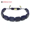 Bracelets de charme IRBACOO Bracelet de luxe pour hommes Perles bleues noires Lapis naturel Macrame avec fil de nylon pour cadeau de bijoux