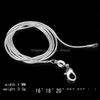 Kedjor DHS 1mm 925 Sterling Sier Smooth Snake Choker Halsband för kvinnors modesmycken i BK 16 18 20 22 24 tum Drop Delivery NEC OT7OD
