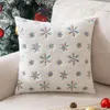 Pillow Decorative Pillows Cover Snow Snowflake Christmas Plush Throw Sofa Case Home Decor 45x45cm