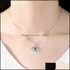 Pendant Necklaces High Quality Blue Evil Eye Necklace Bling Cubic Zirconia Cz Sier Box Chains For Women Fashion Turkey Jewelry Gift Oteyf