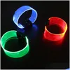 Party Decoration 1pcs LED Lysande gl￶dande handled Candycolored Movement Armband Light Glow Sticks ArmetsHalloween Propsparty Drop Dhar5