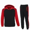 Men's Tracksuits Two-piece Autumn And Winter Tide Brand Sweater Suit Hooded Plus Velvet Solid Color SweaterMen's