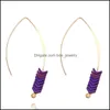 Dangle Chandelier Natural Stone Earrings For Women 8 Color Arrow Shape Vintage Alloy Gold Hook Drop Brand Jewelry Delivery Ototj