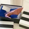 Alevi Milano Kristallanhänger Pumps Schuhe Rosa PVC Slip-On High Heels Schuhe Slipper 10,5 cm Spule Damen Luxurys Designer Slingbacks Modefabrikschuhe