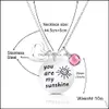 Pendentif Colliers You Are My Sunshine Collier Pour Femmes Mode En Acier Inoxydable Rond Pierre De Naissance Charme Bijoux Amour Cadeaux Drop Deli Otfyq