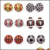 Stud Sports Ball Shape Boucles d'oreilles Softball Basketball Volleyball Bowling Baseball Football Rugby Bling Cristal Pour Femmes Bijoux Drop D Ot3Q5