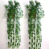 Decorative Flowers 2.5m/98in Artifical Decoration Vine Delicate Artificial Ivy Leaf Garland Plant Fake Foliage Wedding Parties Decor