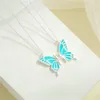 Choker Fashion Golden Enamel Butterfly Necklaces For Women Girl Friend Jewelry Gifts Pink Blue Color Pendant Necklace