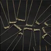 Anhänger Halsketten Handgemachte personalisierte alte englische Sternzeichen benutzerdefinierte Gold Initial Halskette für Frauen Mädchen Schmuck Geburtstagsgeschenke Drop Otfrc
