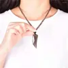 Pendant Necklaces Drop Genuine Natural Black Obsidian Necklace Women Men Powerful Fashion Stone 50x28x8mm