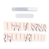 Nail Art Kits 1 Set Artificial Tips Lightweight With Glue Fashion Decoration Fake Patches