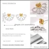 Brincos românticos de flores românticas para mulheres Gold Gold Sier Criativo destacável Simples Future Jewelry Gift Drop entrega Otijt