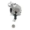 Key Rings Wholesale Mix Lovely Kids Sier Mticolour Rhinestone Elephant Aniaml Retractable Id Badge Reel Holder For Nurse Drop Delive Dhaqh