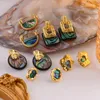 Cluster Rings Uworld Natural Abalone Shell 18k золота с подвесным ожерельем Серьги обручи модные украшения для женщин подарок биджо.