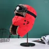 Berets EUMOAN Lei Feng Hat Men's Autumn Winter Northeast Flying Riding Electric Bike Thicken Wind Insulation Cotton