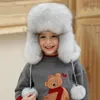 베레모 2023 겨울 모자 따뜻한 진짜 모피 귀마움 모자 소녀의 얼프라 대형 플러시 고급 캡을위한