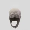 Berets Hand-woven Ear Protection Hat Female Winter Warm And Cold-proof Lei Feng Hats All-match Wool Cap Gorros Invierno