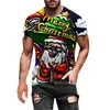 T-shirt da uomo Juniors Uomo attivo Autunno Inverno Casual Manica corta Natale Grafica 3D grande e alta per camicia da uomo