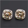 Inny kolor szampana VVS1 CUSHION CUT MOISSANITE LUSE KAMNEK Diamond Test Pass Certified Gra kamień GRA do DIY Biżuterotka Drop de dhfyd