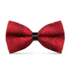 Bow Ties 2023 Fashion Men's For Wedding Double Fabric Red Paisley Bowtie Banquet Anniversary Butterfly Tie With Gift Box