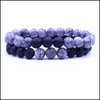 Beaded Strands Women Men Natural Lava Rock Beads Chakra Bracelets Healing Energy Stone Meditation Mala Bracelet Fashion Essential O Otcry