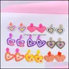 Stud Exaggeration Heart Shape Acrylic Women Geometric Hanging Earring Triangle Jewelry Drop Delivery Earrings Otcvu