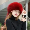 Berets Natural Fur Russian Hat Ushanka Women Winter Warm Fluffy Style Female Tail Cap Fashion Real