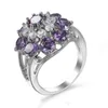 حلقات الكتلة 925 Sier Platinum Purple Carystal Amethyst Zircon Gift Party Ring Ly10984 Drop Deliver