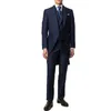 Męskie garnitury Blazers Smart Casual granatowe niestandardowe wykonane ślubne smoking Japan Style 3 sztuki imprezowe spodnie wieczorowe Suitsmen's