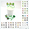 Canudos de bebida 9pcs/desenho animado sile tumbler st toppers designer e moldes charms reutilizáveis ​​à prova de splash pó decorativefavor homefavor dhjmo