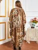 Ethnic Clothing Oversized Muslim Dress Batwing Sleeve Summer Women Dresses Leopard Maxi Long Robe Femme Musulmane Loose Abaya