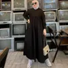 Ethnic Clothing Women's Muslim Dress Stylish Hoodies Long Sleeve Maxi Abaya Female Casual Solid Hooded Vestidos Robe Islamic