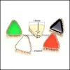 Stud Enamel Geometry Earring 6 Colors Pink White Green Cute Lovely Triangle Earrings For Kids Ear Accessories Women Girls Statement Otpgw