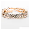 Hoop Huggie Design Crystal Rhinestone ￶rh￤ngen Guld Sliver Big Circle Earring Fashion Jewelry for Women Party Accessories Drop Deli Otrr4