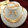 Necklace Earrings Set ZOSHI Statement For Women Gold Plated 4pcs Wedding Christmas Gift Luxury