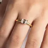 Cluster Rings 1CT Emerald Cut D Color Moissanite Engagement Solid 925 Sterling Silver Yellow Gold Plated Jewelry Wholesale