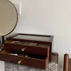 Takı Torbaları Çanta Vintage Çift Katmanlı Ahşap Saklama Kutusu Çekmeceleri Makyaj Organizatörü Anahtar Ofis Masaüstü Ev Aksesuarları Boxjewelry