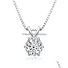 Other Trendy 1 D Color Moissanite Necklace For Women Jewelry White Gold Plated 925 Sier Pendant Giftother Drop Delivery Necklaces Pen Dh0Ht