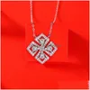 0hdb Hanger Kettingen Sterling Sier 01ct Moissanite Geometrische Ketting voor Vrouwen Sieraden Verguld Wit Goud Diamant Test Pass Giftpendan D