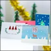 Andra 9 datorer/Pack Christmas Mini Lomo Card Valentines Day Year Hälsning Vykort Birthday Present Mes Cartoon Blessing Cards Drop Delive Otmn5